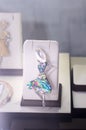 Jewelry retail showcase desplay nacre brooch