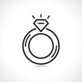 Jewelry ring thin line icon