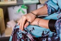 Jewelry, rings, bracelets. Female hands closeup.