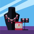 Jewelry Set Necklace, Ring and Earrings Isolated Royalty Free Stock Photo