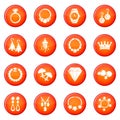 Jewelry shop icons set red Royalty Free Stock Photo