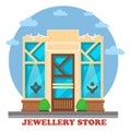 Jewelry shop or store with ornaments on maneken