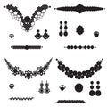 Jewelry silhouettes Royalty Free Stock Photo