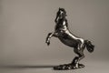 Jewelry, Silver statuette of galloping horses. miniature metal sculpture Stallion reared up.