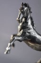 Jewelry, Silver statuette of galloping horses. miniature metal sculpture Stallion reared up.