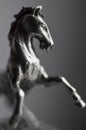 Jewelry, Silver statuette of galloping horses. miniature metal sculpture Stallion reared up.