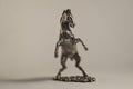 Jewelry, Silver statuette of galloping horses. miniature metal sculpture Stallion reared up.