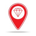 jewelry store map pin icon. Element of warning navigation pin icon for mobile concept and web apps. Detailed jewelry store map pin Royalty Free Stock Photo