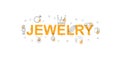 Jewelry vector banner. Word with line icon.