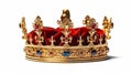 Jewels and gold Crown of the king or queen. Generative AI Royalty Free Stock Photo