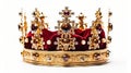 Jewels and gold Crown of the king or queen. Generative AI Royalty Free Stock Photo