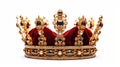 Jewels and gold Crown of the king or queen. Generative AI Royalty Free Stock Photo