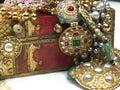 Jewels in the jewelry box Royalty Free Stock Photo