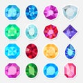 Jewels or precious gem stickers set Royalty Free Stock Photo