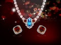Jewerly diamond necklace with earrings