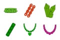 Jewerly icon set, color outline style