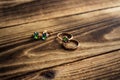 Jewerly laying on wooden background