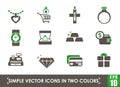 jewerly store simple vector icons