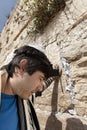Jewish Man Praying at the Western Wall Royalty Free Stock Photo