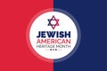 Jewish American Heritage Month background or banner design template