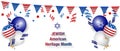 Jewish American Heritage Month. The Star of David is a symbol of the Jews. Jewish and American symbols. Fireworks