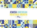 Jewish American Heritage Month Vector Illustration. May Awareness and Celebration. Neo Geometric pattern abstract graphic design.