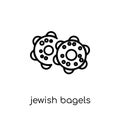 Jewish Bagels icon. Trendy modern flat linear vector Jewish Bagels icon on white background from thin line Religion collection