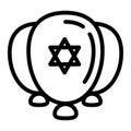 Jewish ballons icon, outline style