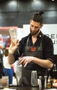 Jewish bartender preparing cocktail o Royalty Free Stock Photo