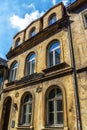 Jewish building with Shield of David and text in Jewish Quarter Krakow