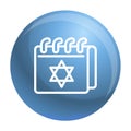 Jewish calendar icon, outline style