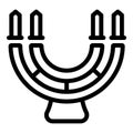 Jewish candles icon outline vector. Israel tel aviv