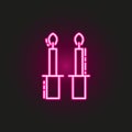 Jewish Candles neon style icon. Simple thin line, outline of judaism icons for ui and ux, website or mobile application