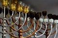 Jewish candlesticks, menorah and festive Hanukkah menorah.