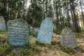 Jewish cemetery placed in the woods Royalty Free Stock Photo