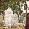 Jewish cemetery in Prague, Czech republic, beauty filter