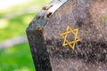 Jewish cemetery: Star of David on the tombstone Royalty Free Stock Photo