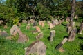 The Jewish Cemetery in Worms or Heiliger Sand, in Worms, Germany is called the oldest surviving Jewish cemetery in Europe. The Royalty Free Stock Photo