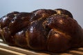 Jewish Challah Bread with Poppy Seeds Close Up