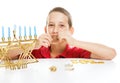 Jewish Child on Hanukkah Royalty Free Stock Photo