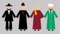 Jewish, Christian, Buddhist, Muslim clergy