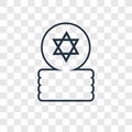 Jewish Coins concept vector linear icon isolated on transparent