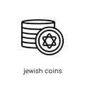Jewish Coins icon. Trendy modern flat linear vector Jewish Coins