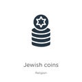 Jewish coins icon vector. Trendy flat jewish coins icon from religion collection isolated on white background. Vector illustration