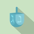 Jewish dreidel icon, flat style
