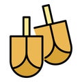 Jewish dreidel icon color outline vector