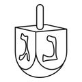 Jewish dreidel icon, outline style
