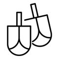 Jewish dreidel icon, outline style