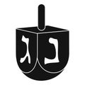 Jewish dreidel icon, simple style