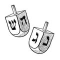 Jewish dreidel sketch